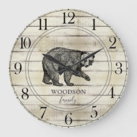 Rustic Walking Bear Wood Forest Family Name