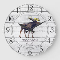 Rustic Walking Moose Wood Family Name