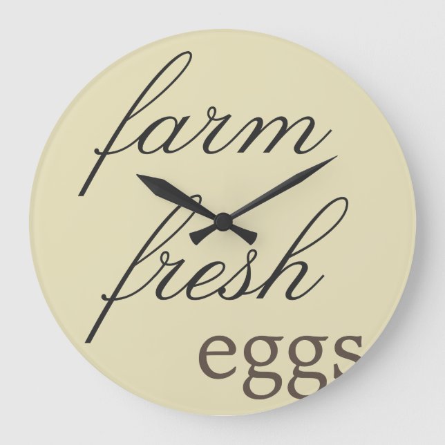 Rustic Wall Clock - Farm Fresh Eggs (Front)