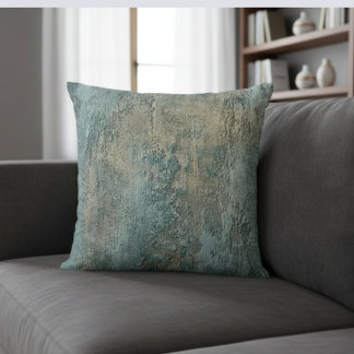 Rustic wall design blue pillow
