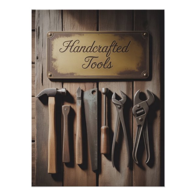 Rustic Wall of Vintage Hand Tools  Poster (Front)