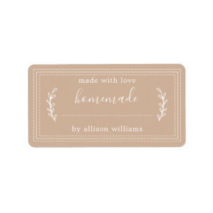 Rustic Warm Beige Homemade Baked Goods Canning Label