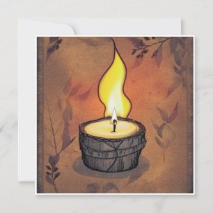 Rustic warm candle light blank note card