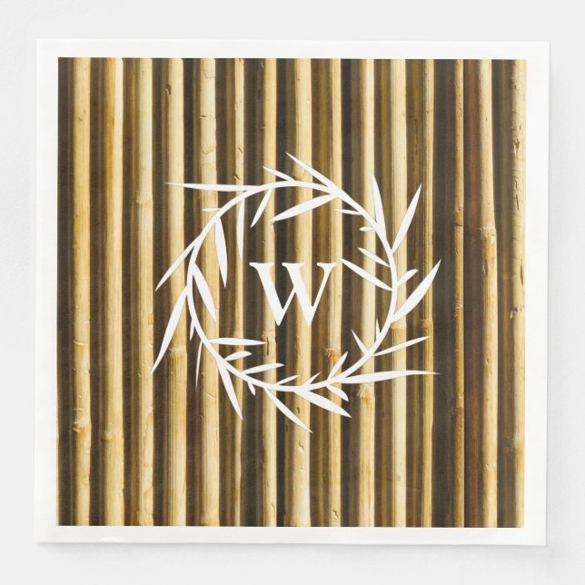 Rustic Warm Neutral Colors Monogram  Napkin (Front)