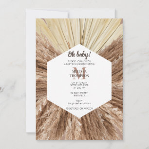 Rustic Warm Neutral Colours Baby Shower Invitation