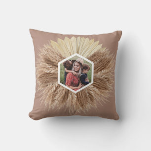 Rustic Warm Neutral Colours Custom Photos Cushion