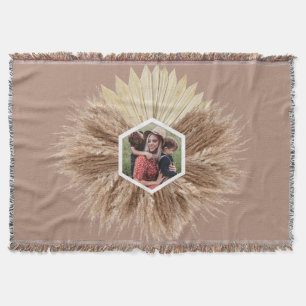 Rustic Warm Neutral Colours Photo Design Throw Blanket