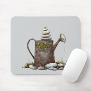 Rustic Water Can Rocks Spring Mouse Mat