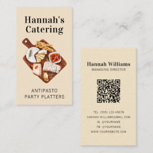 Rustic Watercolor Antipasto Platter Catering Busin Business Card