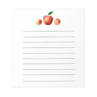 Rustic Watercolor Apple Pattern Notepad