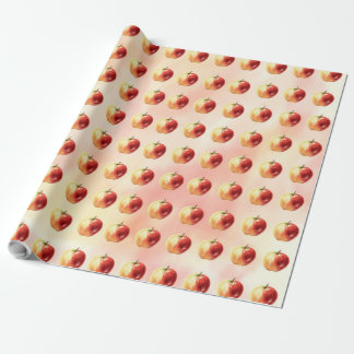 Rustic Watercolor Apple Pattern Wrapping Paper