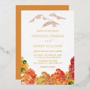 Rustic Watercolor Autumn Forest Fall Wedding