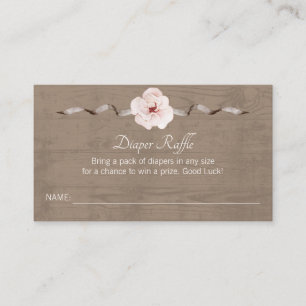 Rustic Watercolor Baby Shower Diaper Raffle Card