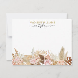 Rustic Watercolor Boho Floral Professional Company Card