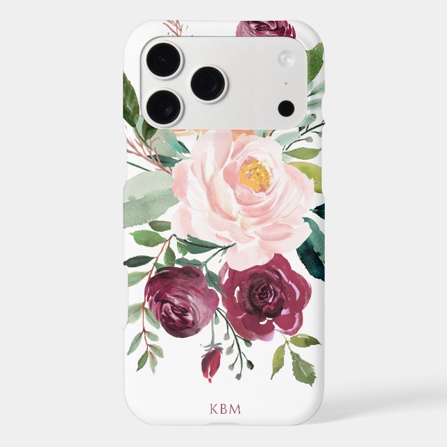 Rustic Watercolor Botanical with Monogram (Back)