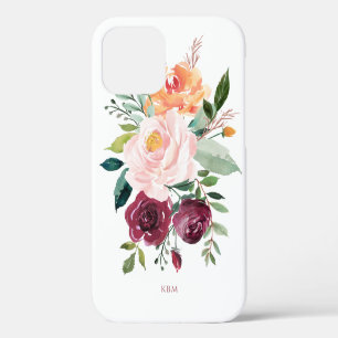 Rustic Watercolor Botanical with Your Monogram iPhone 12 Pro Case