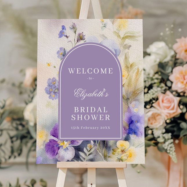 Rustic Watercolor Bridal Shower Welcome Poster (Creator Uploaded)