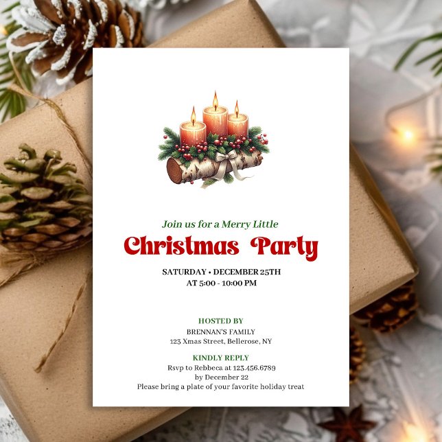 Rustic Watercolor Christmas Decoration Invite (Rustic Watercolor Christmas Decoration Invite)