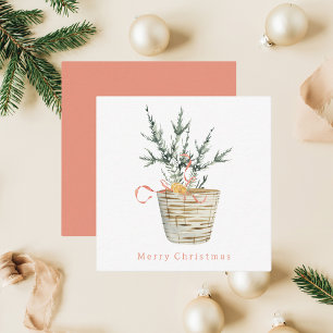 Rustic Watercolor Christmas Tree Card