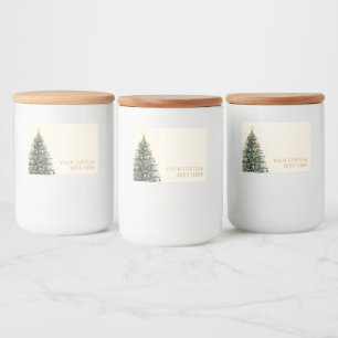Rustic Watercolor Christmas Tree Xmas Holidays Food Label