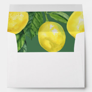 Rustic Watercolor Citrus Lemon Wedding  Envelope