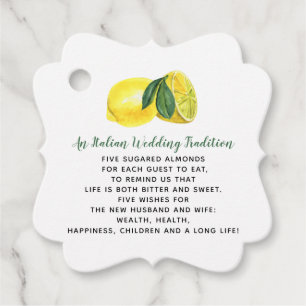 Rustic Watercolor Citrus Lemon Wedding Favour Tags