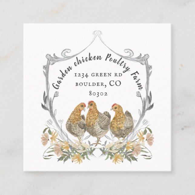 rustic watercolor crest farmhouse business card (Front)