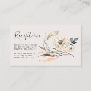 Rustic Watercolor Dried Flowers Wedding Reception Enclosure Card