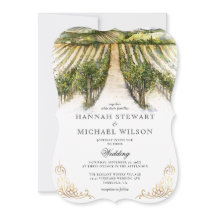 Rustic Watercolor Elegant Vineyard Wedding