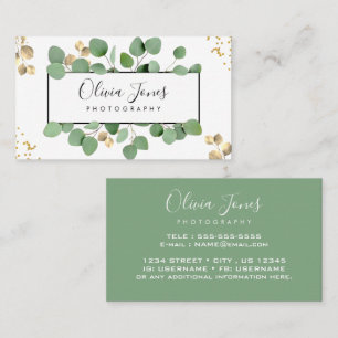 Rustic watercolor eucalyptus boho professional  business card