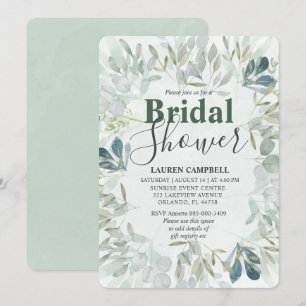 Rustic Watercolor Eucalyptus Greenery Invitation