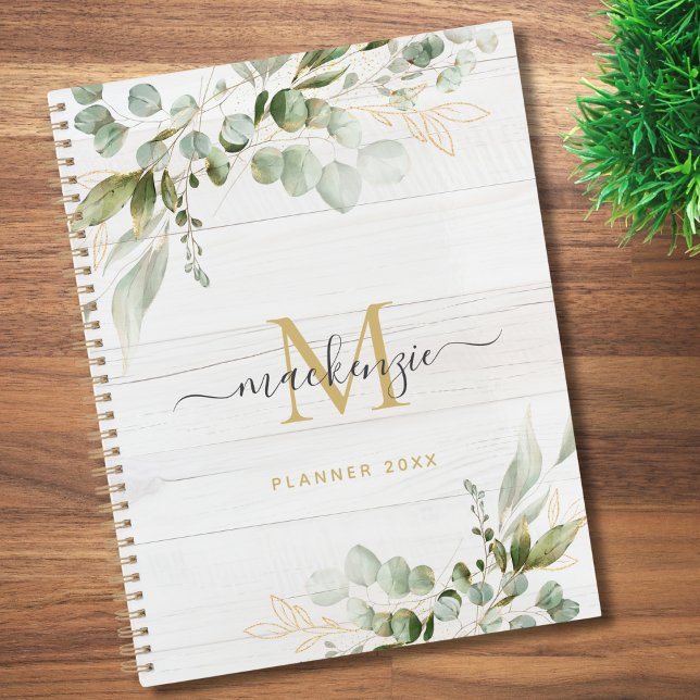 Rustic Watercolor Eucalyptus Monogram Planner (Creator Uploaded)