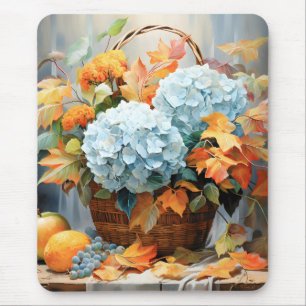 Rustic Watercolor Fall Floral Basket Mouse Mat