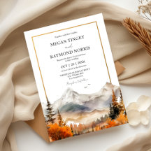 Rustic Watercolor Fall Mountain Wedding 