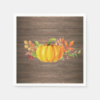 Rustic Watercolor Fall Pumpkin Autumn