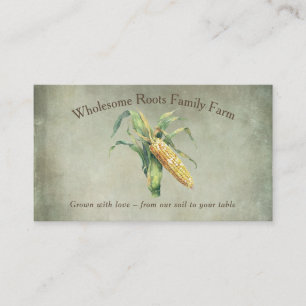 Rustic Watercolor Family Farm, local corn produce Business Card