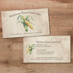 Rustic Watercolor Family Farm, local corn produce Business Card