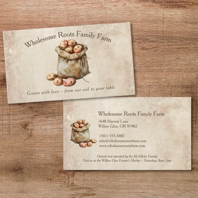 Rustic Watercolor Family Farm, local produce Business Card (Creator Uploaded)
