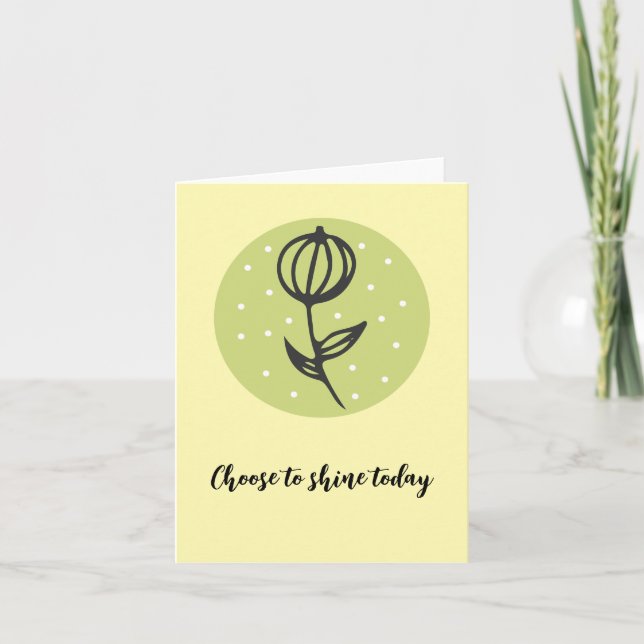 Rustic Watercolor Floral Blank Personal Touch Card (Front)