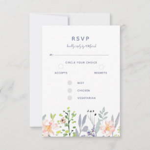 Rustic watercolor floral botanic RSVP card