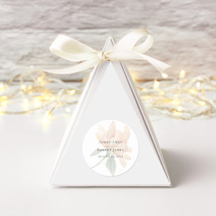 Rustic Watercolor Floral Classic Round Sticker