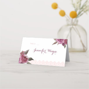 Rustic watercolor floral lace Wedding place cards
