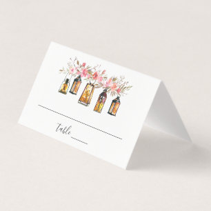 Rustic Watercolor Floral Lantern Wedding Place