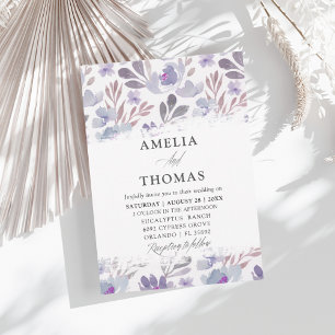 Rustic Watercolor Floral Wedding Invitation