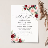 Rustic Watercolor Floral Wedding Reception