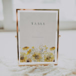 Rustic Watercolor Floral Wedding Table Cards<br><div class="desc">This is an elegant sunflower table card template featuring beautiful watercolor sunflowers and hues of sage cream. All wording and fonts are editable on this rustic sunflower design. The only colours that are not editable are the colours of the watercolor floral design // For matching designs, search AURELIA in the...</div>