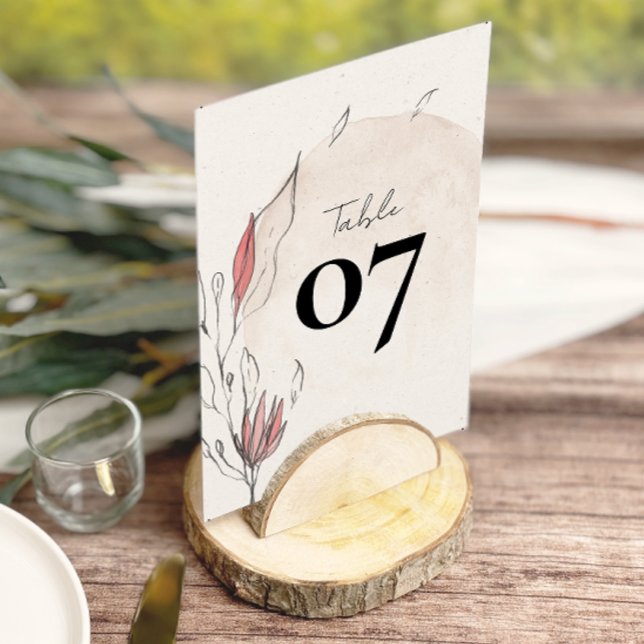 Rustic Watercolor Floral Wedding Table Numbers (Creator Uploaded)