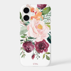 Rustic Watercolor Floral with Monogram