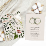 Rustic watercolor floral wreath wedding invite<br><div class="desc">Rustic watercolor floral wreath wedding invite. With beautiful watercolor details. This modern wedding invite is sure to set the style for your big day.</div>