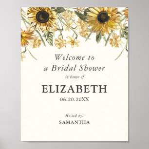 Rustic Watercolor Florals Bridal Shower Sign